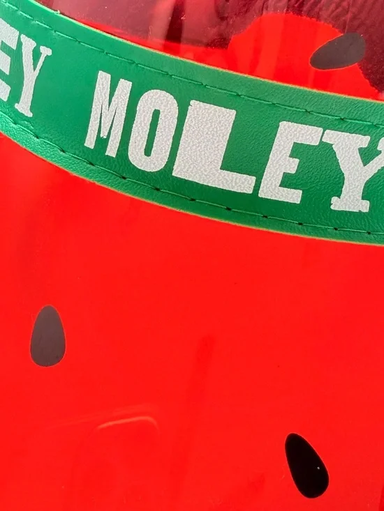 Sun Visor Watermelon Print Novelty Golf Hat Red Green "Holey Moley" - Picture 5 of 7